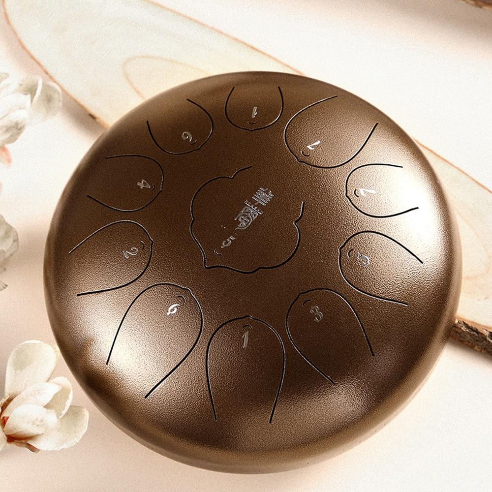 12 inch 13-Tone Steel Tongue Drum Mini Hand Pan Drums with Drumsticks Protable Percussion Instruments for yoga practice - AKLOT