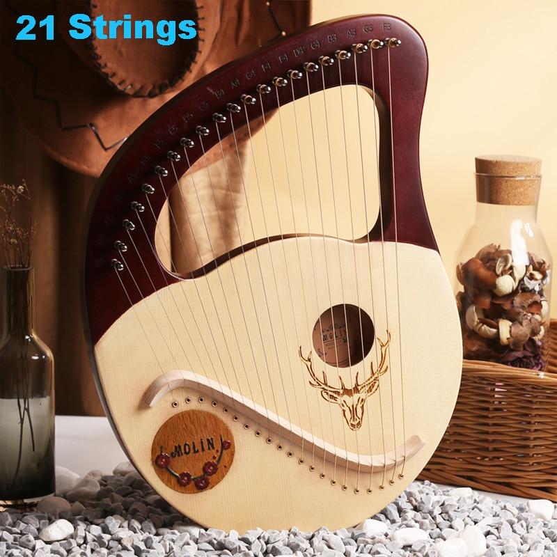 Lyre Harp 19 Snaren Houten Mahonie Lier Harp Instrument Voor Volwassen Kinderen En Beginners Muziekinstrument Met Stemsleutel En Draagtas,Bruin Lyre Harp 19 Snaren Houten Mahonie Lier Harp Instrument Voor Volwassen Kinderen En Beginners Muziekinstrument Met Stemsleutel En Draagtas,Bruin