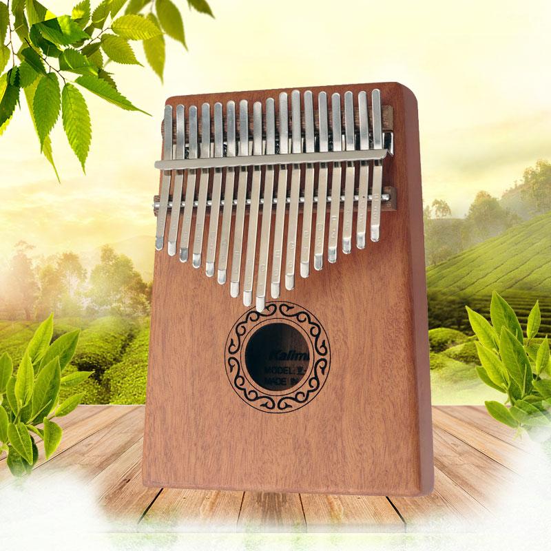 17 Key Thumb Piano Mahogany Finger High-Quality Wood Mbira Likembe Percussion Caja Musical African Solid Kalimbas For Kids - AKLOT