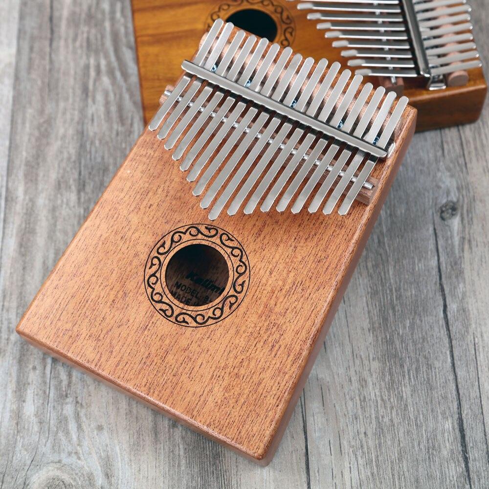 17 Key Thumb Piano Mahogany Finger High-Quality Wood Mbira Likembe Percussion Caja Musical African Solid Kalimbas For Kids - AKLOT