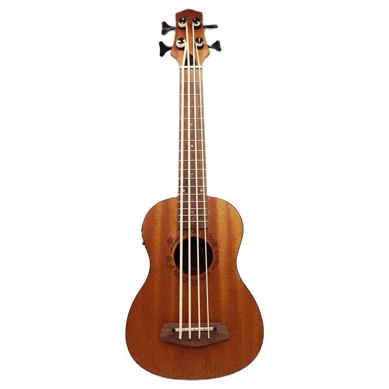 30 inch electric ukulele bass guitar full okoume wood guitar body natural color 4 string mini uk bass guitar children gift - AKLOT