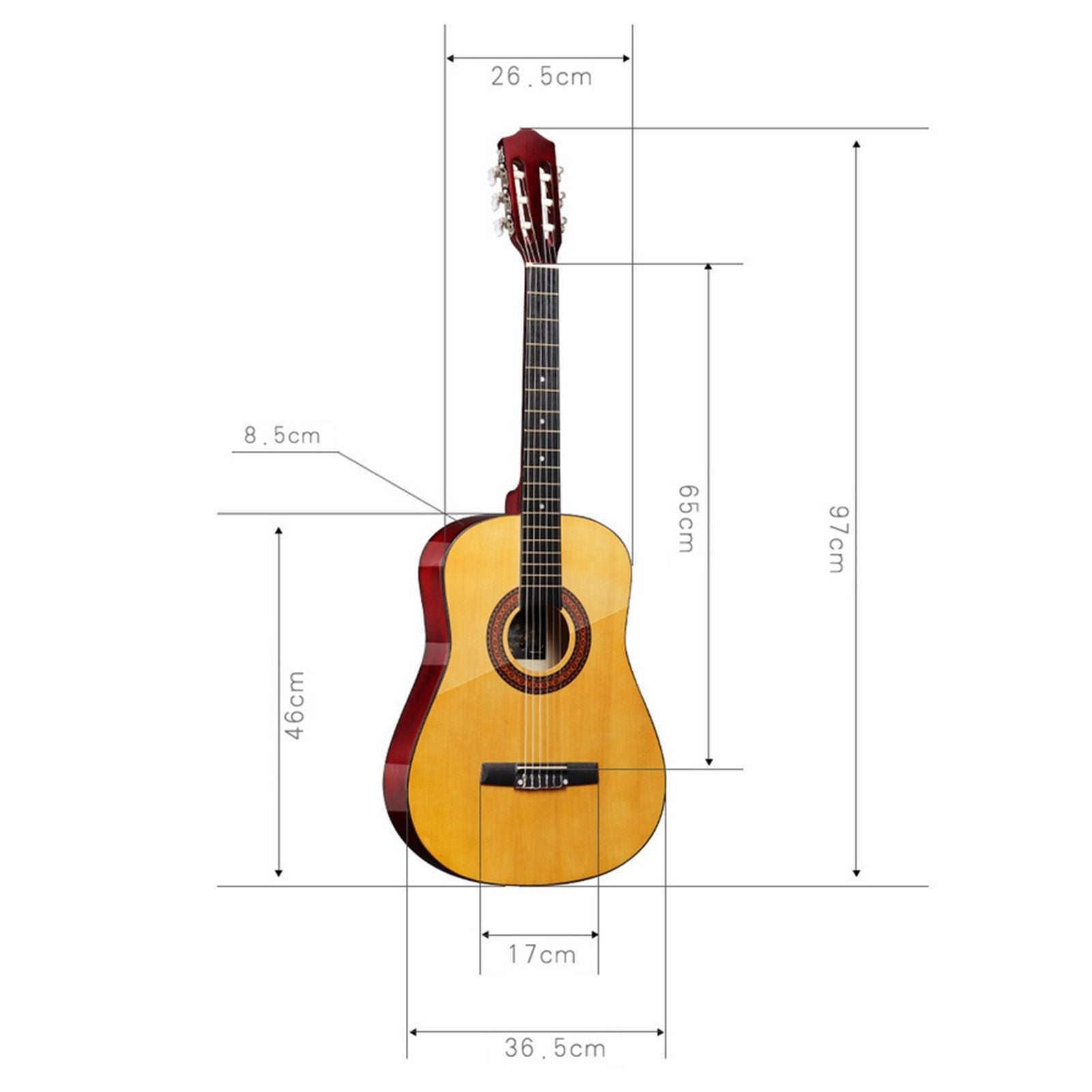38 Inches 38'' Classic Acoustic Guitar 38 inches 6 Strings Acoustic Guitar Woode ...
