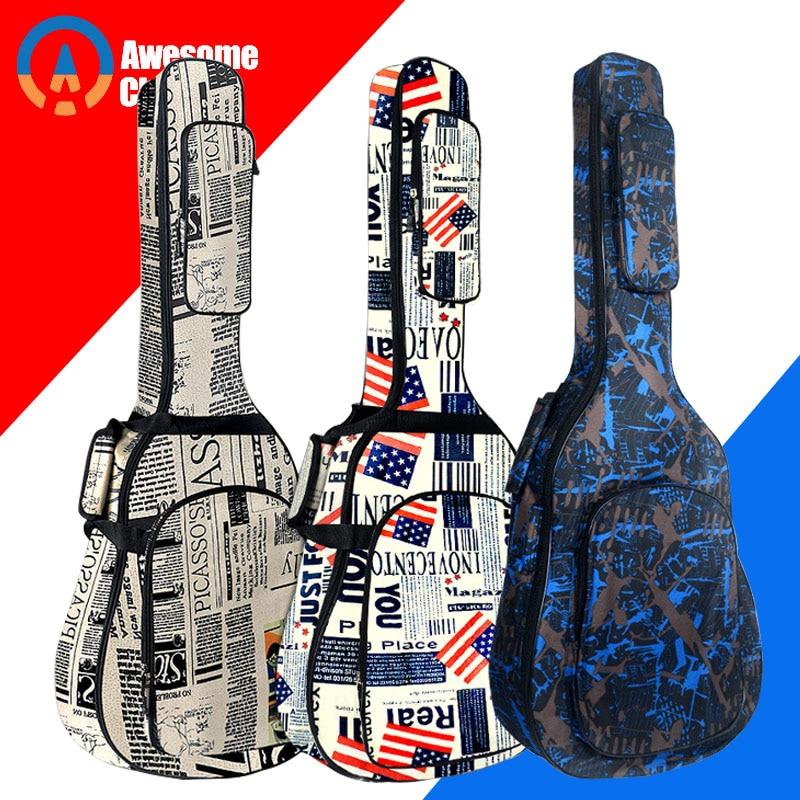 40/41 Inch Guitar Bag 5 MM Thick Sponge Soft Case Gig Bag Backpack 600D Oxford Waterproof Guitar Cover Case with Shoulder Straps - AKLOT