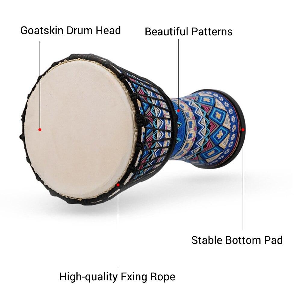 8 Inch Portable African Drum Djembe Hand Drum with Colorful Art Patterns Percussion Musical Instrument - AKLOT