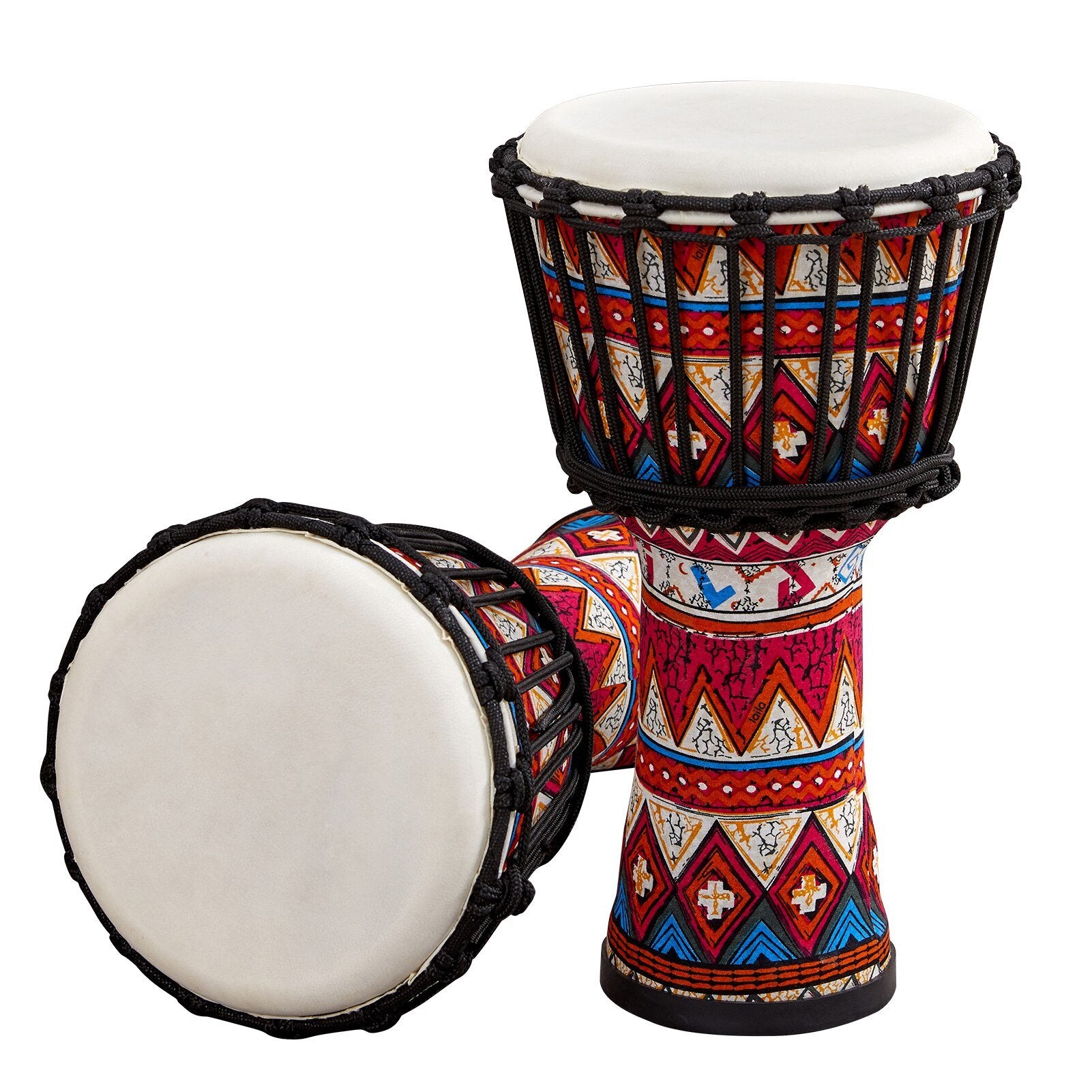 8 Inch Portable African Drum Djembe Hand Drum with Colorful Art Patterns Percussion Musical Instrument - AKLOT