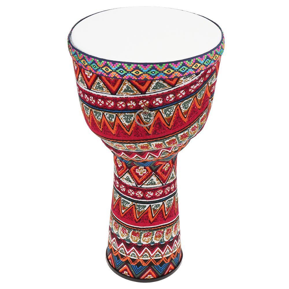 8.5 Inch Beautiful African Djembe Drum Colorful Cloth Art ABS Barrel PVC Skin for Children Hand Drum Musical Instrument - AKLOT
