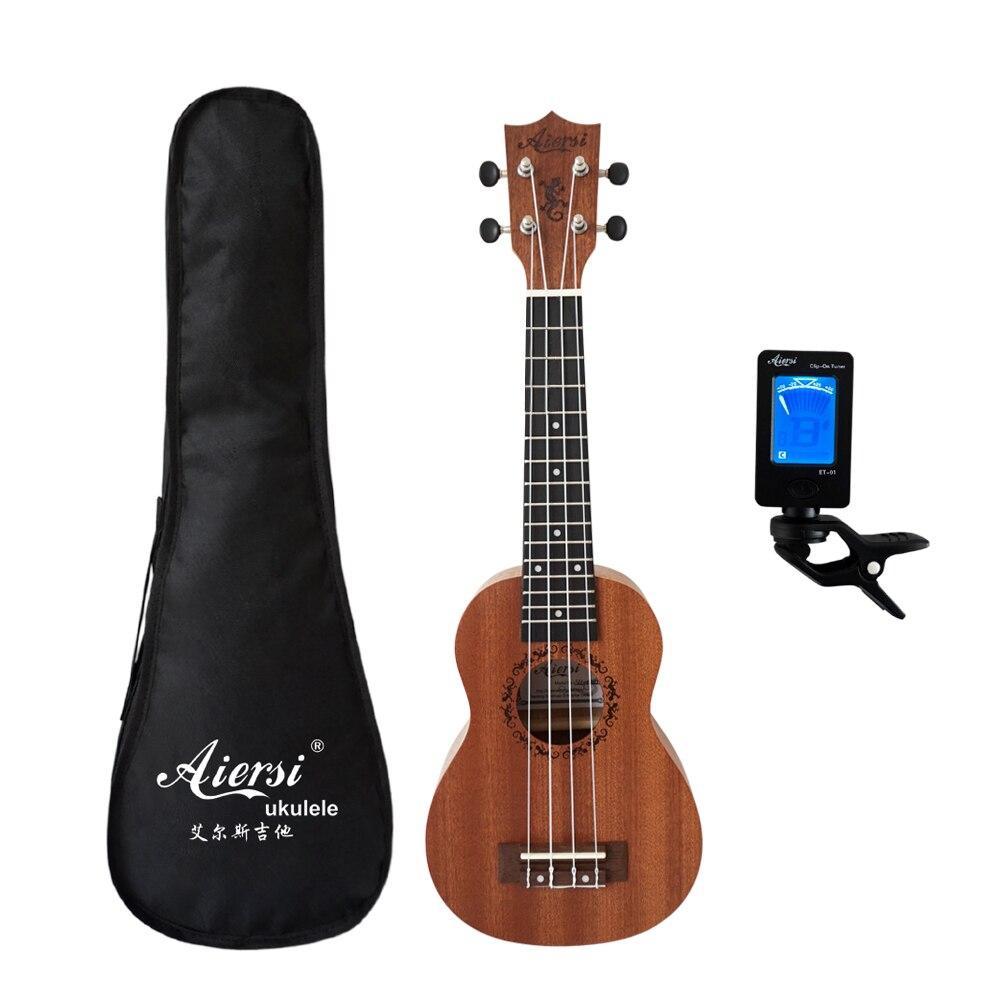 Aiersi full pack 21 inch ukelele mahogany Soprano gecko ukulele guitar musical gifts instrument 4 string Hawaiian mini guitarra - AKLOT