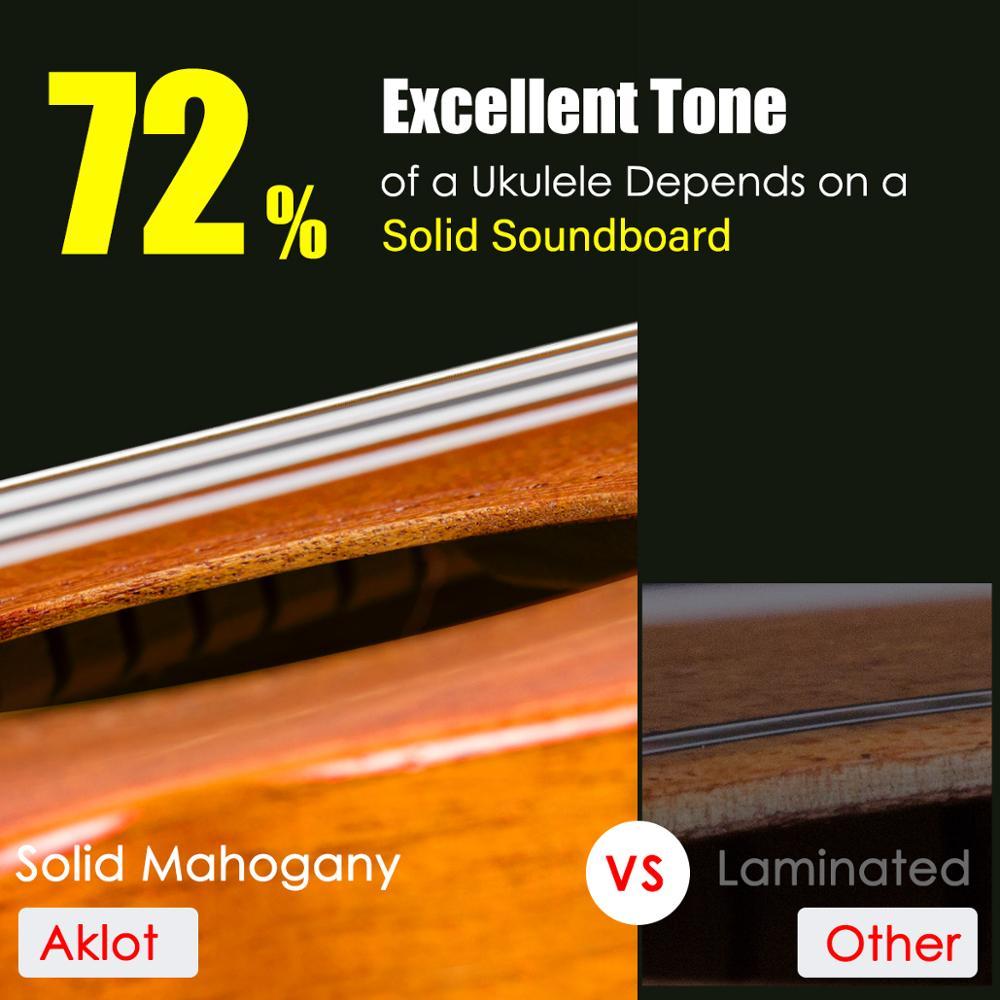 Aklot Concert Ukulele Low G String Solid Mahogany 23 Inch Ukelele Professional Starter Kit w/ Bag Tuner Picks Strap for Beginner - AKLOT