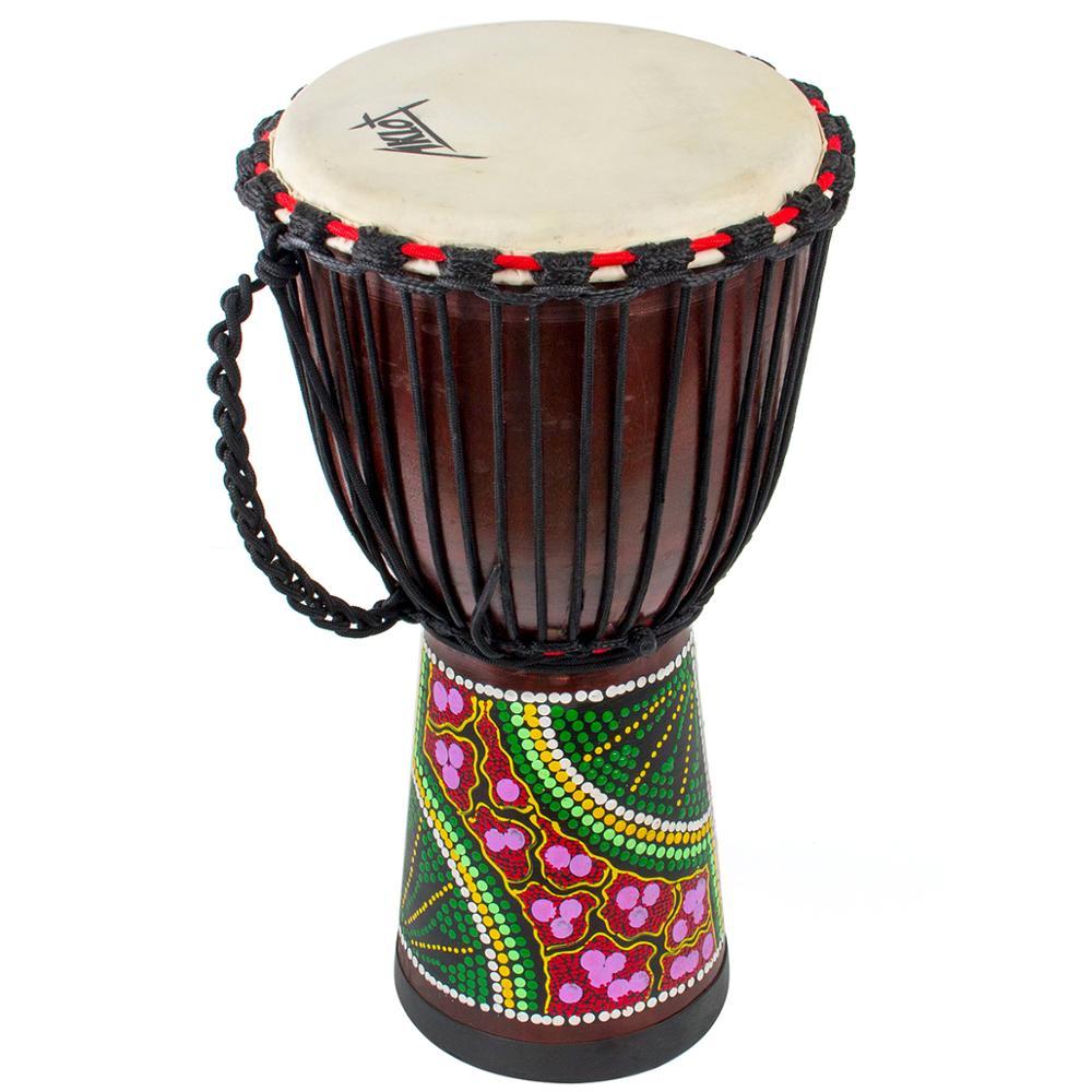 AKLOT Djembe African Hand Drum Percussion Mahogany Standard 10 Inch Goat Skin Drumhead - AKLOT