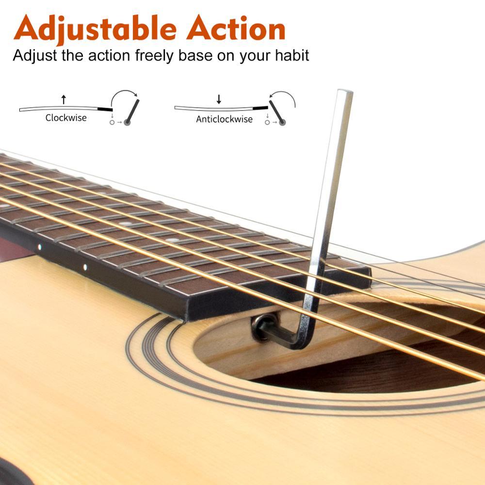 AKLOT Travel Acoustic Guitar 38 Inch Mahogany w/ Gig Bag Tuner Strap Picks String - AKLOT
