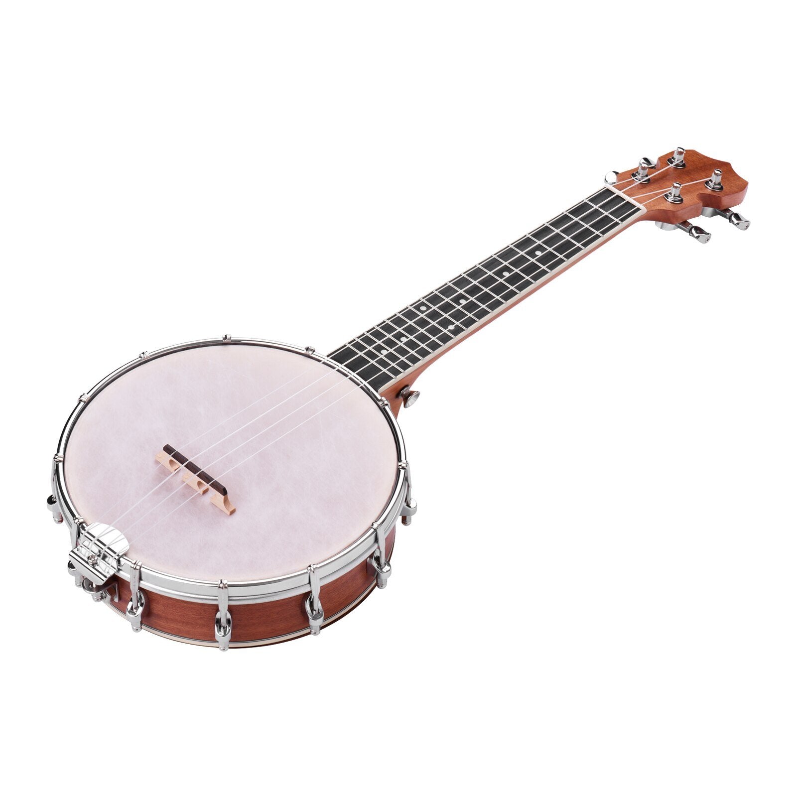 Banjolele Concert 23 inch Banjo Ukulele 4 String Maple Body Okoume Neck with Tuning Wrench Bridge Positioning Ruler - AKLOT