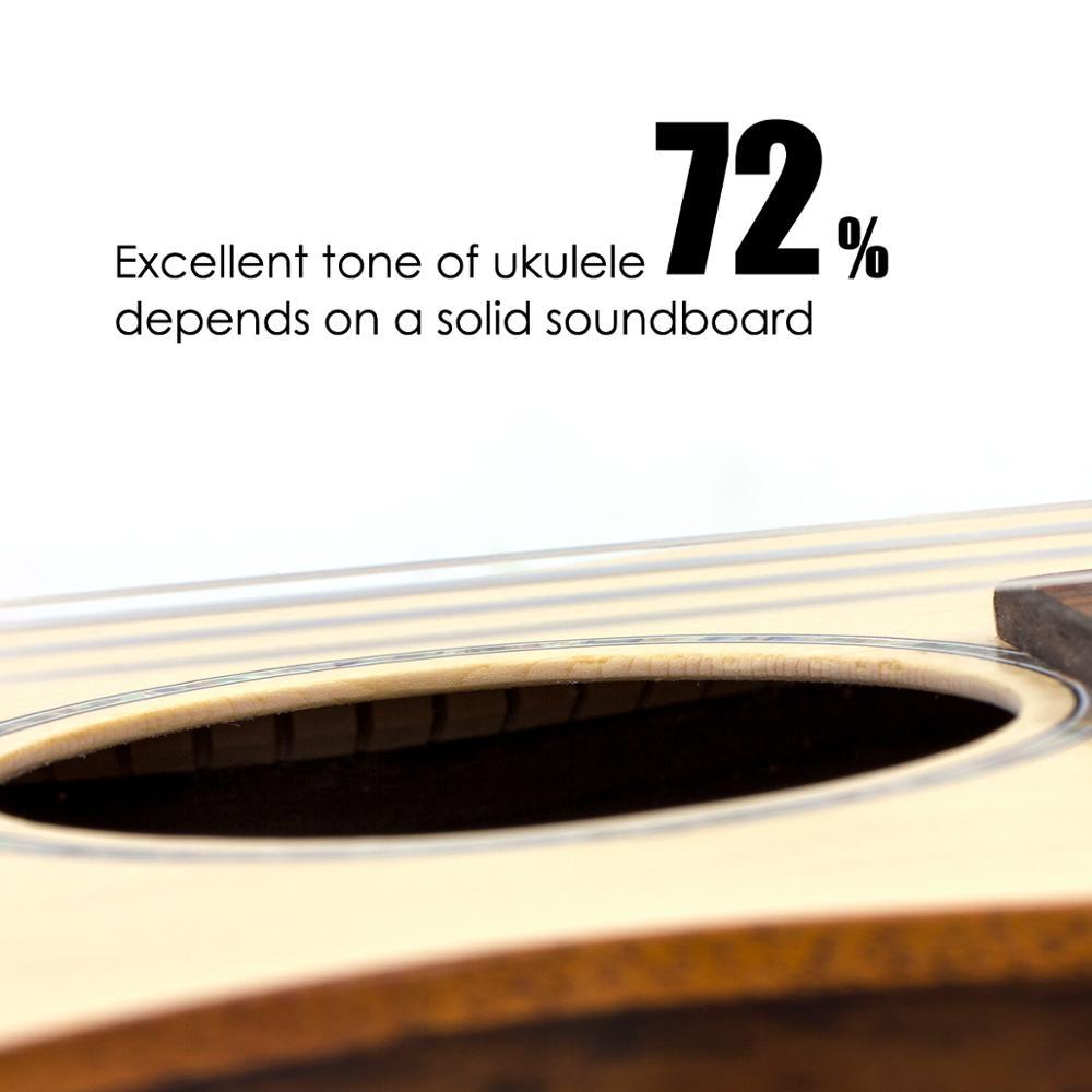 Baritone Ukulele Solid Spruce 30 inch Ukelele Uke 4 String Hawaii Guitar - AKLOT