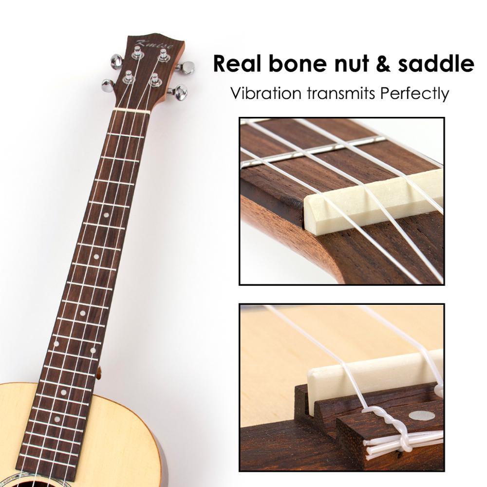 Baritone Ukulele Solid Spruce 30 inch Ukelele Uke 4 String Hawaii Guitar - AKLOT