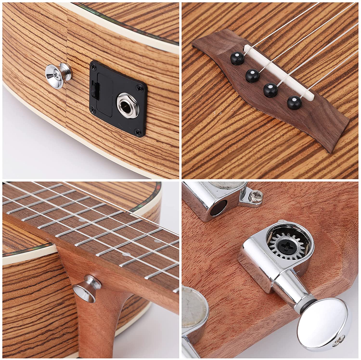 Batking Fretless Ubass,30 Pollici Baritono Elettrico Ukulele - Foto 11