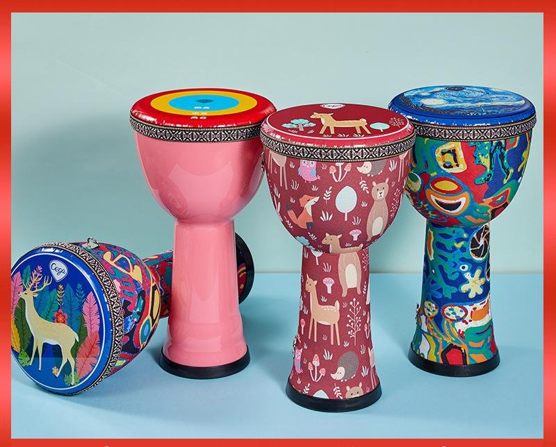 Children's Hand Drum 8 Inch Lightweight Abs Percussion Musical Instruments For Beginner Kindergarten African Cartoon Drum Gift - AKLOT