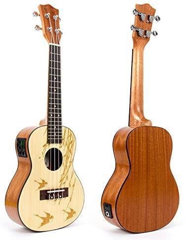 Concert Ukulele Uke Acoustic Hawaiian Guitar 23 Inch 18 Frets Mahagany with Ukelele Bag and Tuner - AKLOT