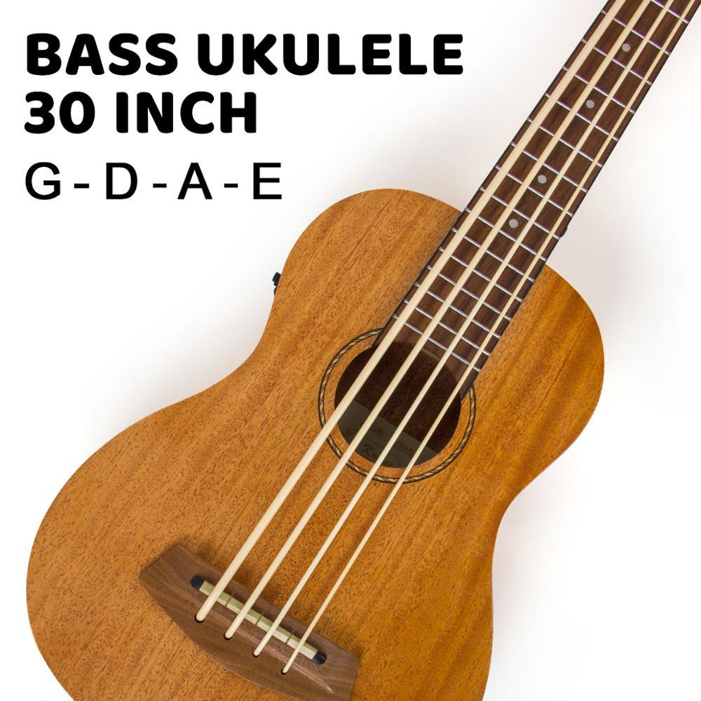 Electric Ukulele Bass Ubass Baritone 30 Inch Baritono with Gig Bag Strap Picks Regulating Stem - AKLOT