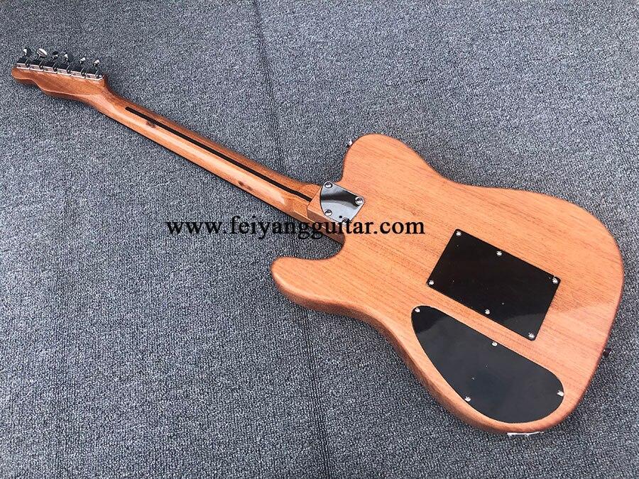 Factory customized 6-string electric guitar, acoustic guitar, tiger maple veneer, wood color paint, factory direct sales - AKLOT