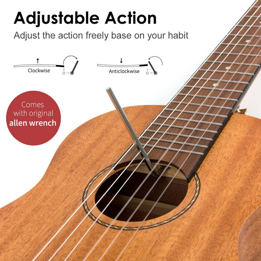 Guitalele 6 Strings Mini Travel Guitar Ukulele 31 inch Mahogany 20 Frets with Gig Bag Picks Strap - AKLOT