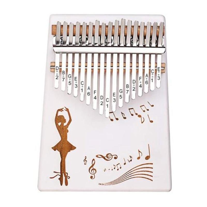 Kalimba 17 Keys Thumb Pianos Portable Musical Instrument Gifts for Kids Adult Beginners (White) - AKLOT