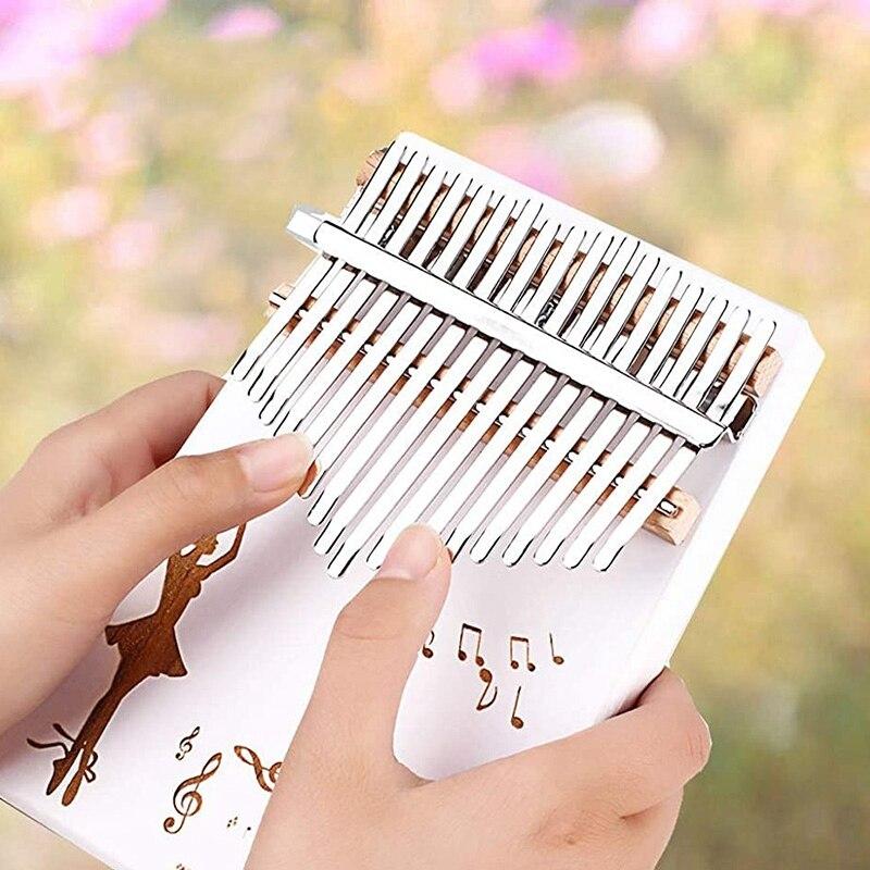 Kalimba 17 Keys Thumb Pianos Portable Musical Instrument Gifts for Kids Adult Beginners (White) - AKLOT