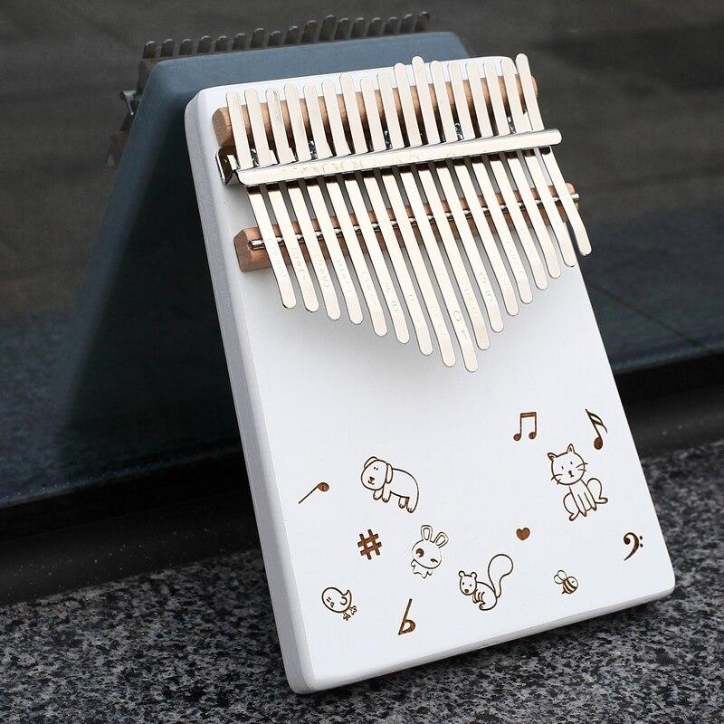 KERUS 17 teclas whit Kalimba pulgar Piano hecho por una sola placa de madera de alta calidad cuerpo de caoba instrumento musical - AKLOT