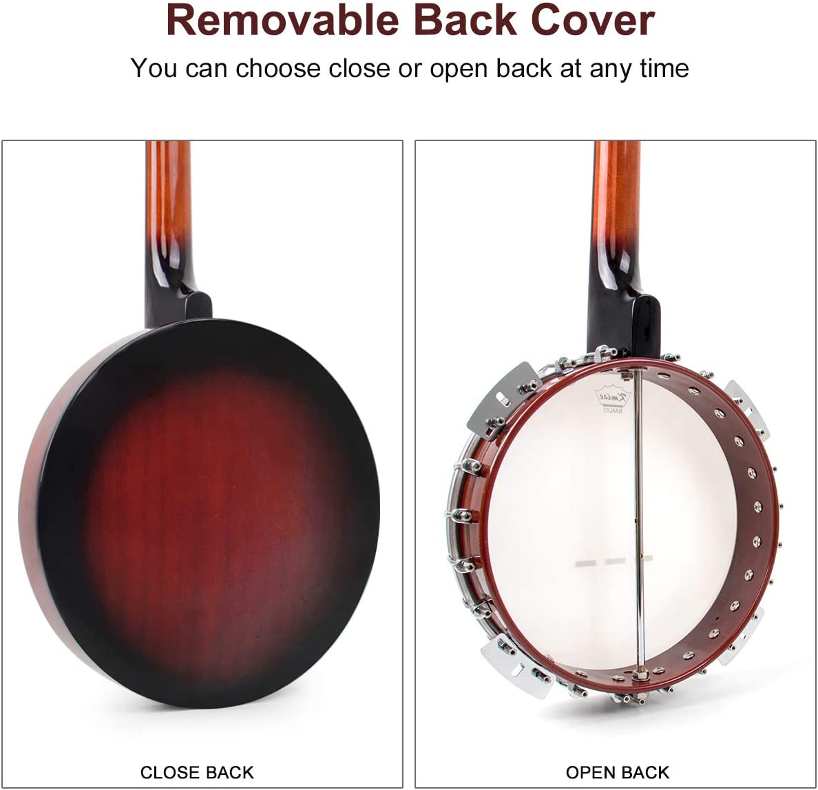 Banjo Riser Kit Kmise 5 String Resonator Banjo Professional Sapele Back Banjos Starte ...
