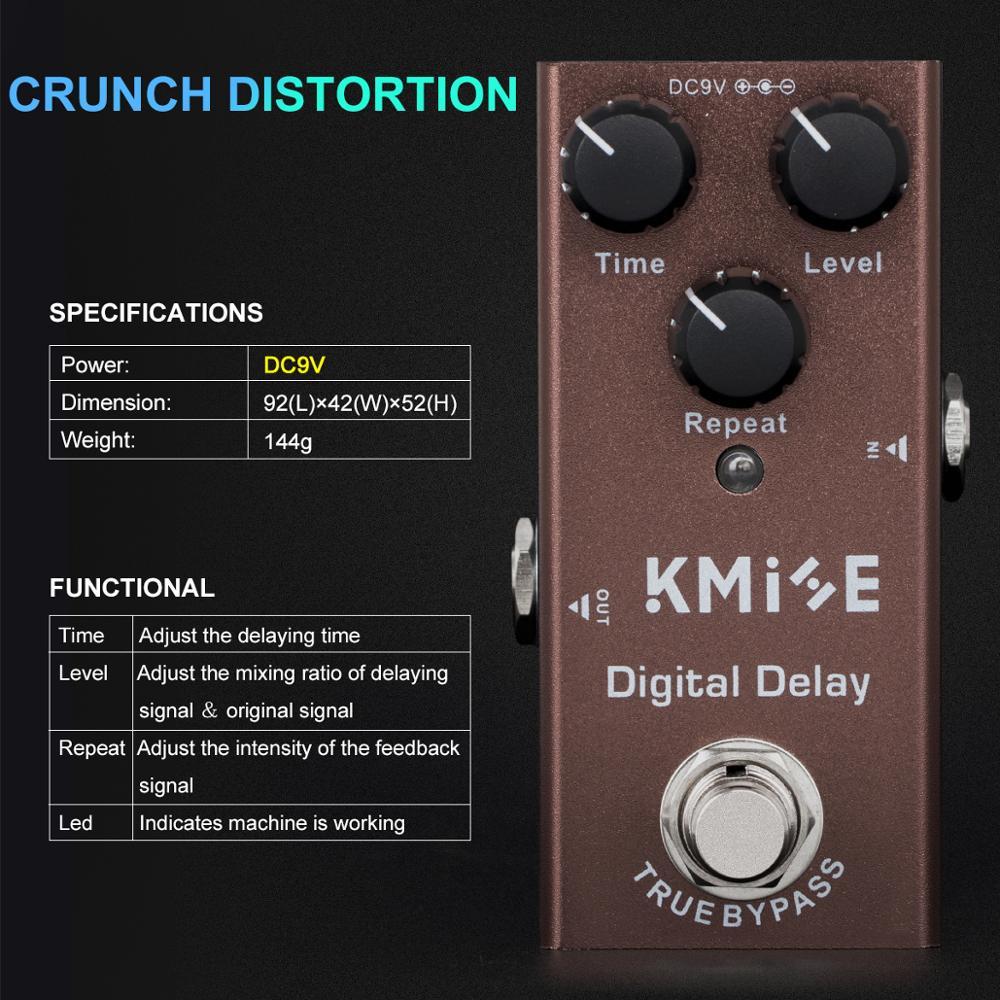 Kmise Mini Electric Guitar Pedal Effect-Delay-Overdrive-Crunch-Distortion-Vintage Phaser-Tremolo-Chorus DC 9V True Bypass - AKLOT