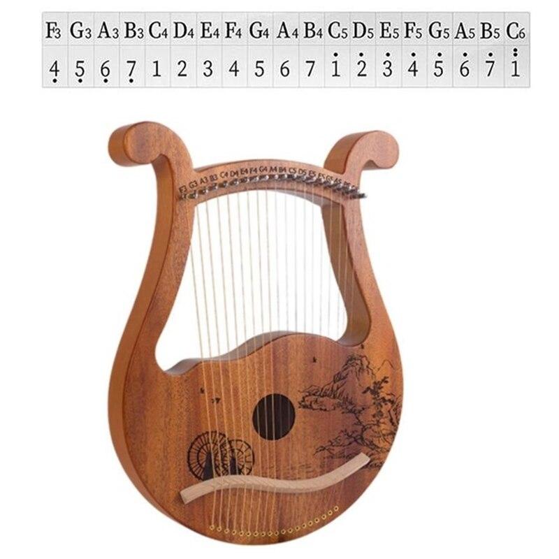 Lyre Harp,19 String Mahogany Lyre Harp,19 String Lyre Unique Patterns Carved Symbols,for Music Lovers Beginners,Etc - AKLOT