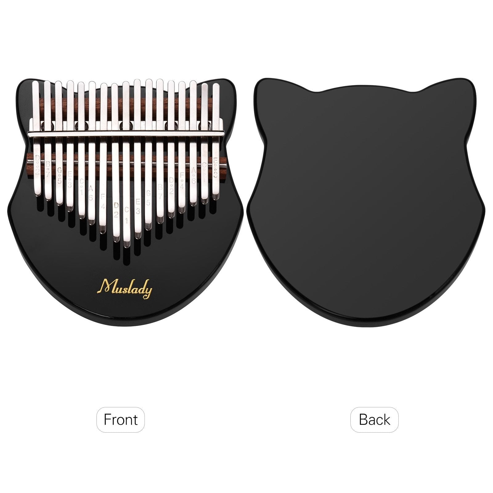 Muslady Cute Fox-shaped 17 Key Kalimba Thumb Piano Acrylic Material with Carry Bag Musical Note Stickers Tuning Hammer kalimba - AKLOT