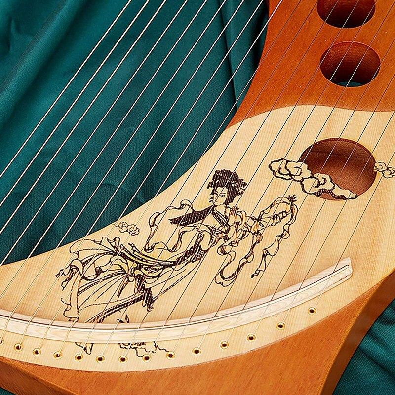 Quality 19 String Lyre Harp,Lyakin,Wooden Lyre Harp,Wood the Moon Harps with Tuning Key,for Beginners,Music Lovers,Kids,Etc - AKLOT