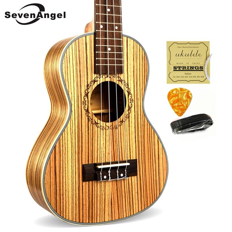 SevenAngel 23" Concert Ukulele 4 AQUILA Strings Hawaiian Mini Guitar Uku Acoustic Guitar Ukelele 12 Patterns guitarra send gifts - AKLOT