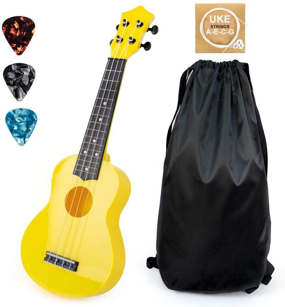 Soprano Ukulele for Beginners Kids Blue ukulele 21 inch ukelele Birthday Chrismas gift kit with Bag Picks String - AKLOT