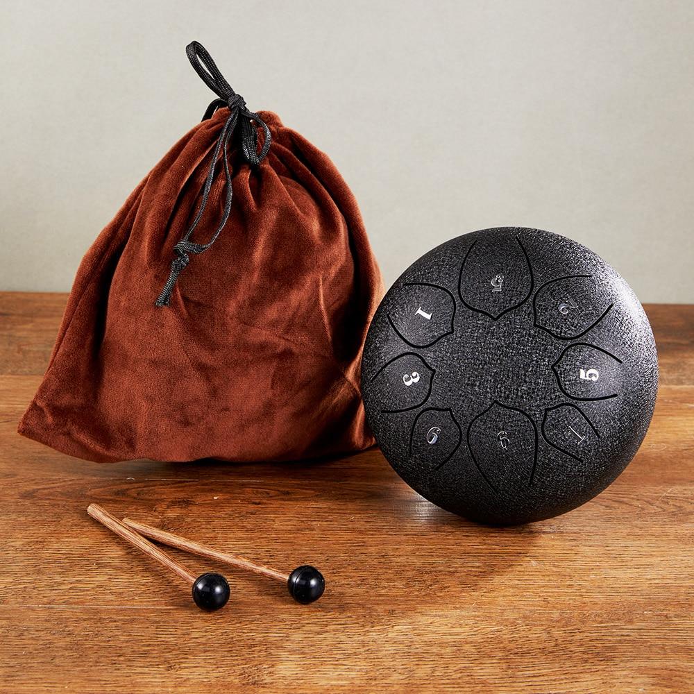 Tongue Drum 6 Inch 8 Tune Steel Hand Pan Drum Tank Drums With Drumsticks Carrying Bag Percussion Instruments Handpan Gift - AKLOT