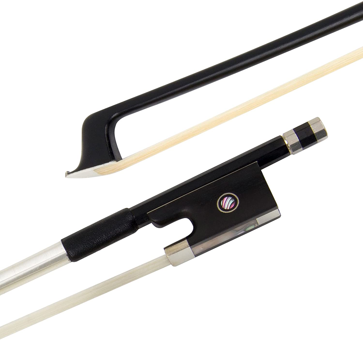 Violin Bow Stunning Fiddle Bow Carbon Fiber for Violins (4/4, Black) - AKLOT
