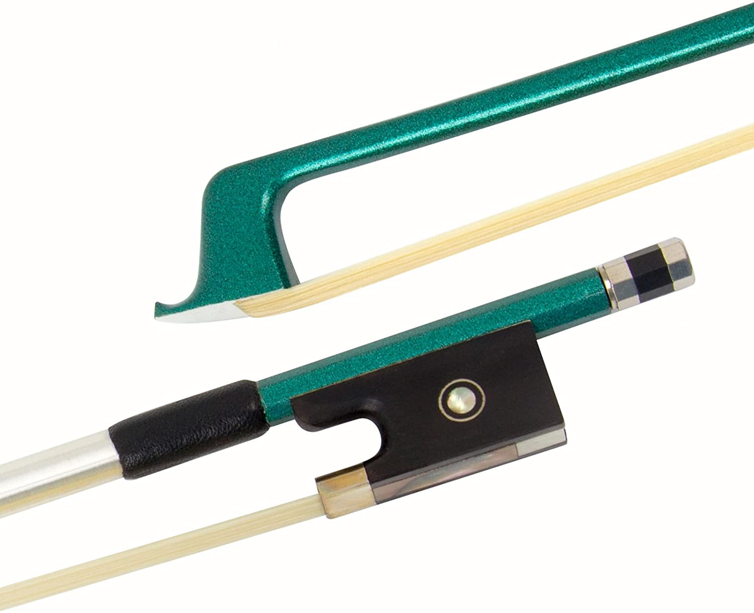 Violin Bow Stunning Fiddle Bow Carbon Fiber for Violins (4/4, Black) - AKLOT