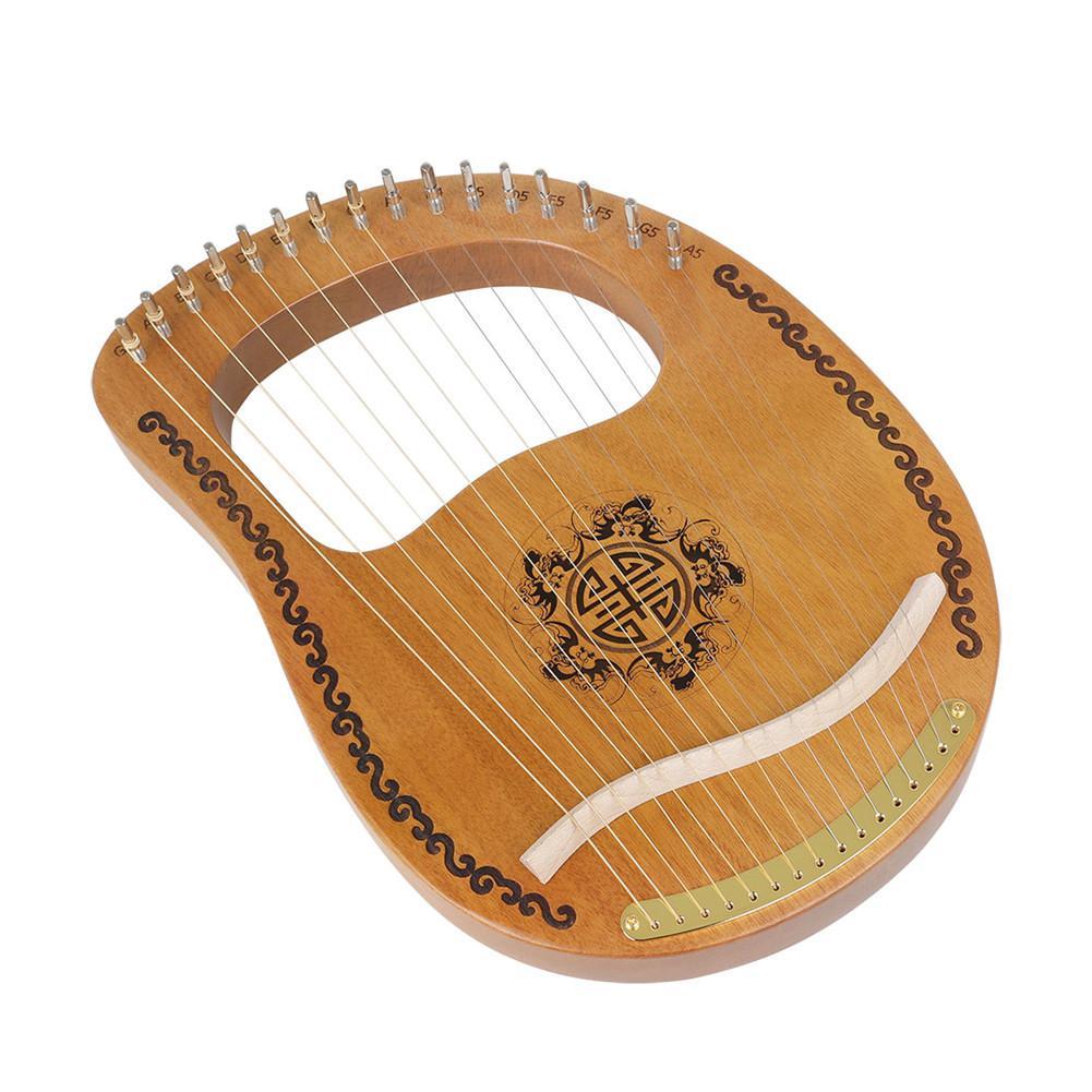 Wooden Harp 16 String Harp 16 Tone Portable Lyre Percussion Musical Instrument Beginner Tools Mahogany Harp Lyre - AKLOT