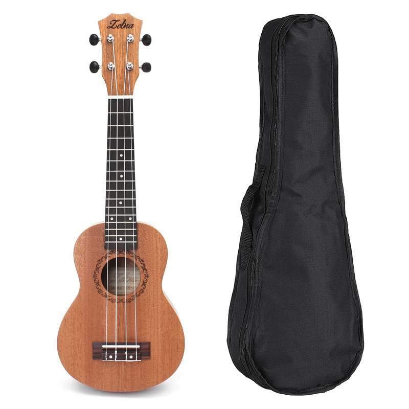 Zebra 21 inches Ukulele Tenor Soprano Mahogany Rosewood 15 Frets 4 Strings Hawaiian Guitar Ukulele Bag Musical Instruments - AKLOT