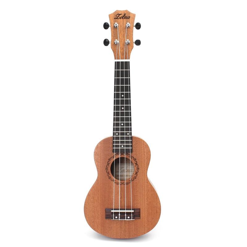 Zebra 21 inches Ukulele Tenor Soprano Mahogany Rosewood 15 Frets 4 Strings Hawaiian Guitar Ukulele Bag Musical Instruments - AKLOT